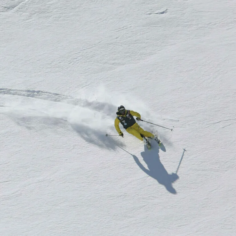 A person skiing