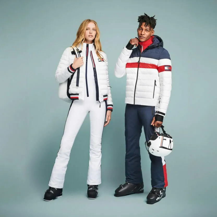rossignol-woman-and-man-posing Woman and man posing in Rossignol clothes